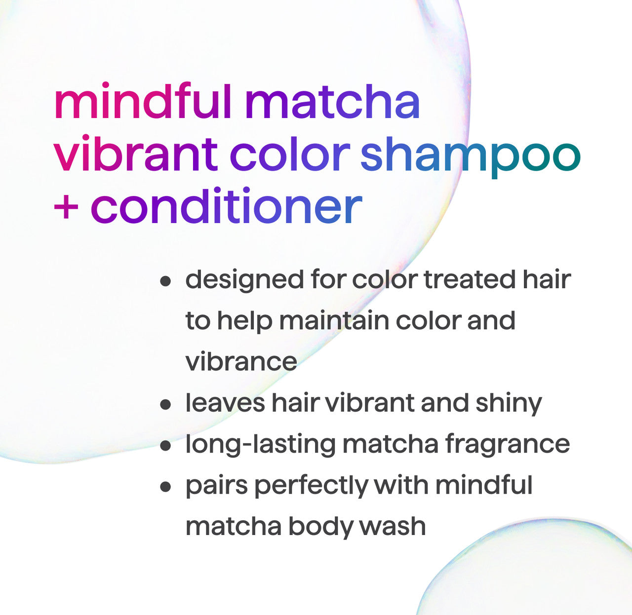 vibrant color shampoo + conditioner bundle - mindful matcha. 27.5 oz