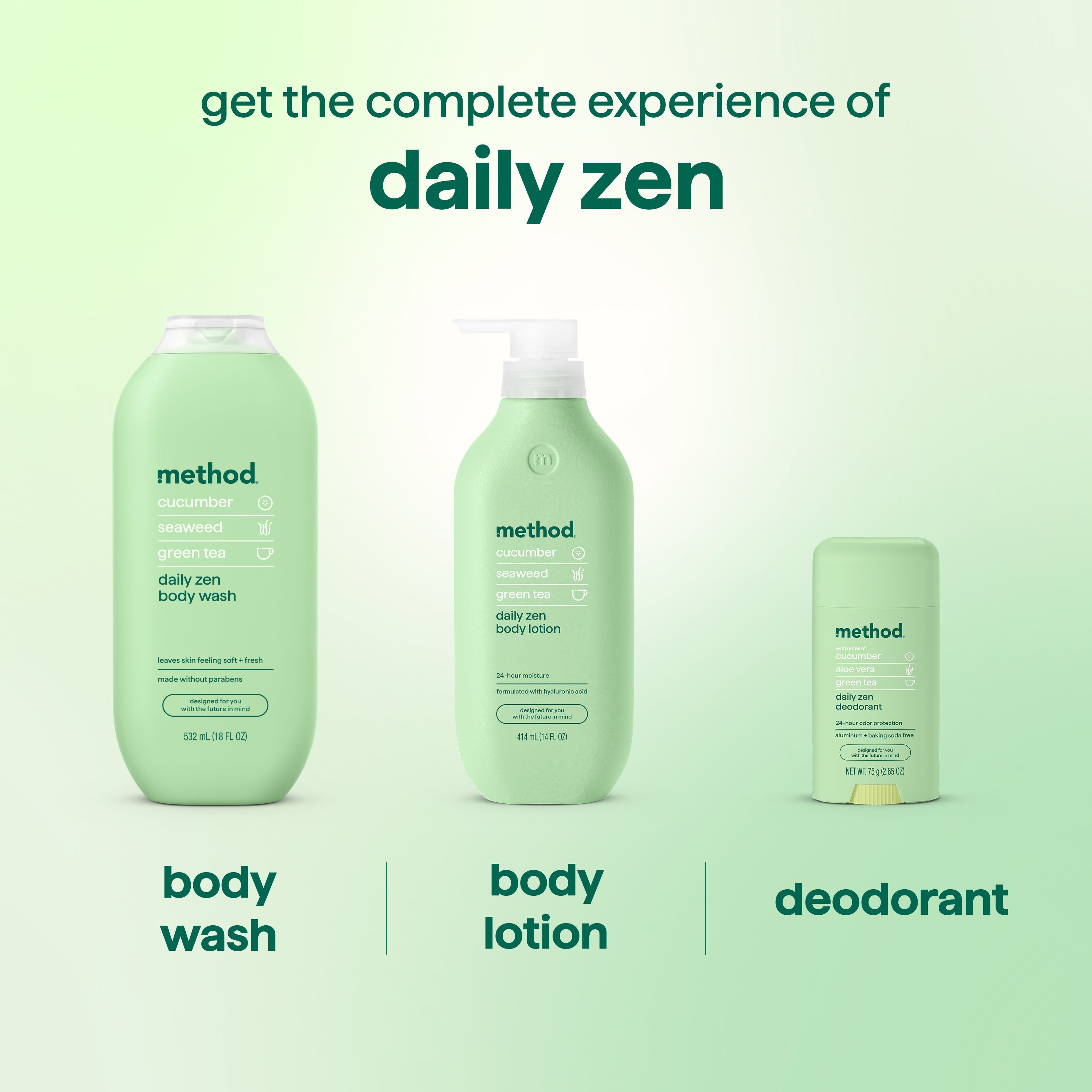 body wash - daily zen. 18 fl oz