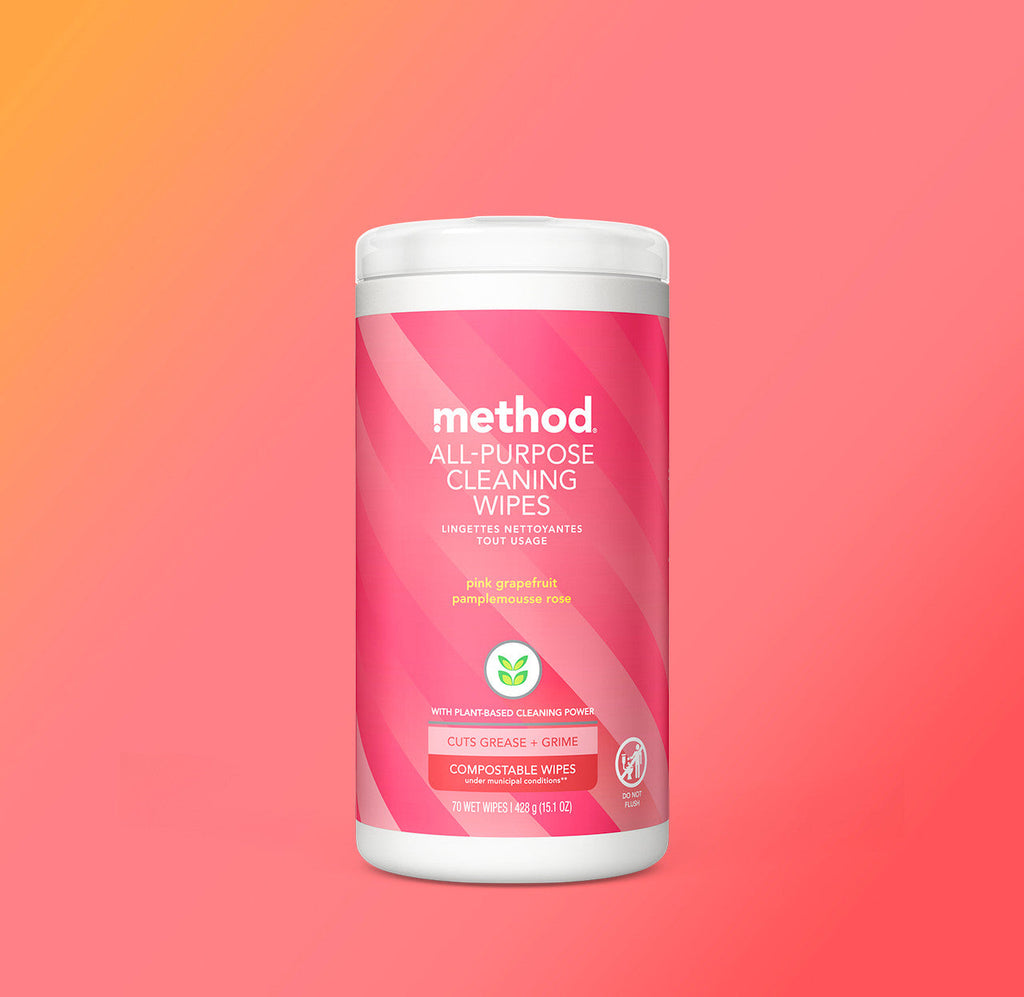 all-purpose cleaning wipes - pink grapefruit. 70 ct