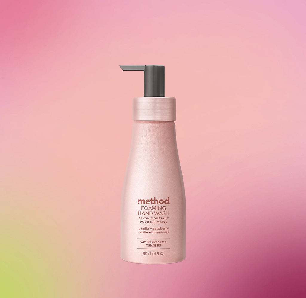 foaming hand wash - vanilla + raspberry. 10 fl oz