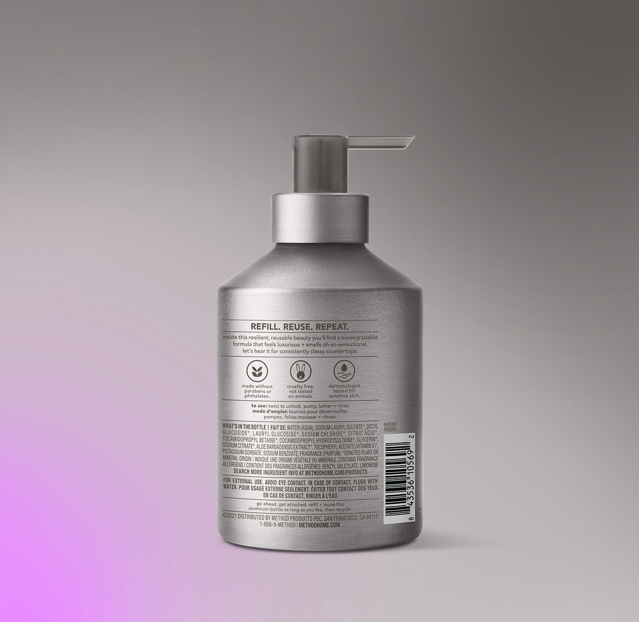 gel hand wash - violet + lavender. 12 fl oz