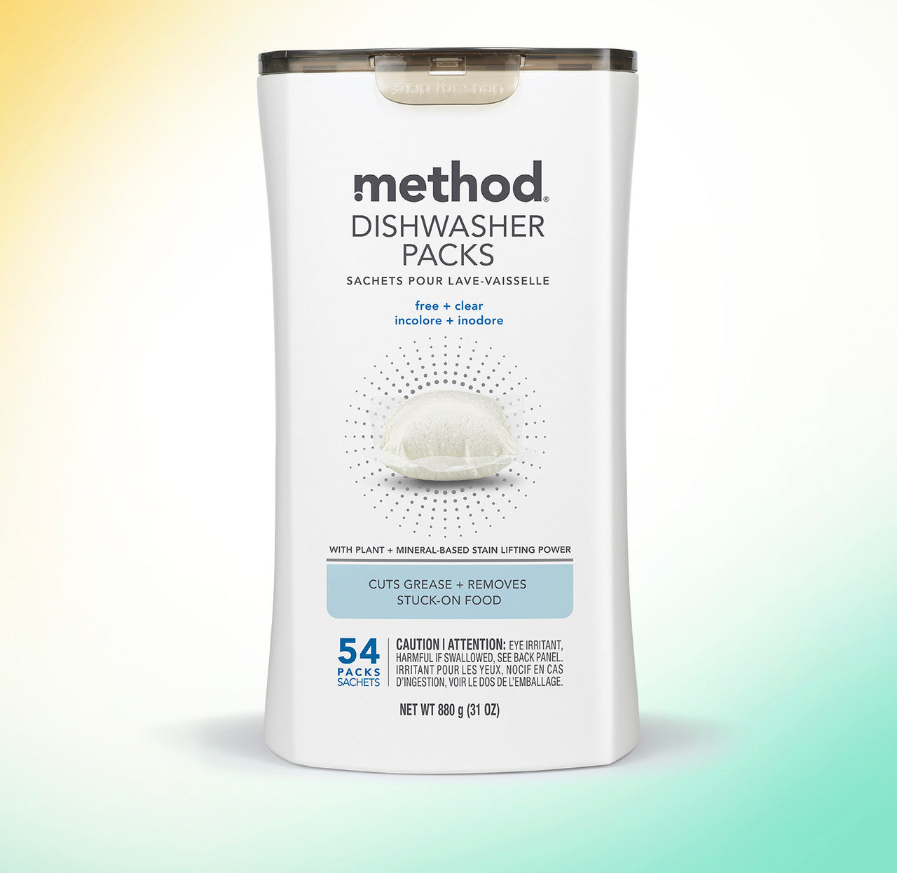 dishwasher packs - free + clear. 54 ct