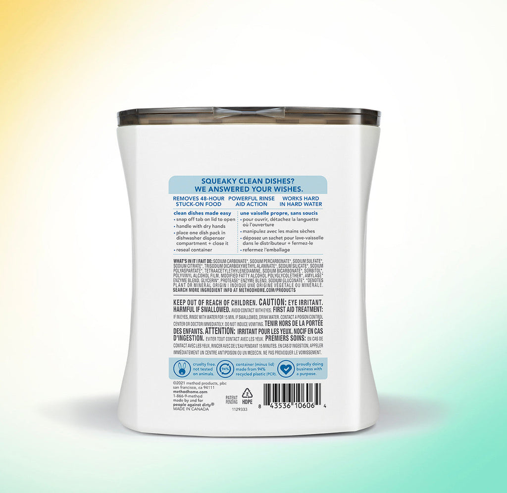 dishwasher packs - free + clear. 30 ct
