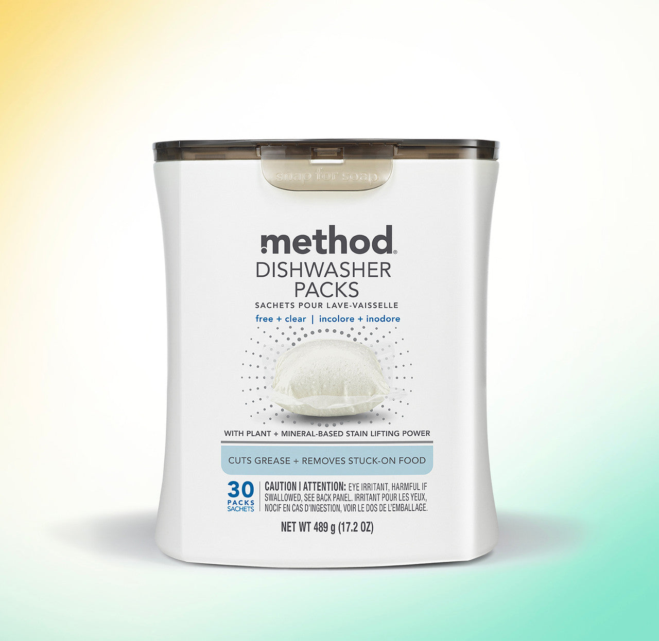 dishwasher packs - free + clear. 30 ct