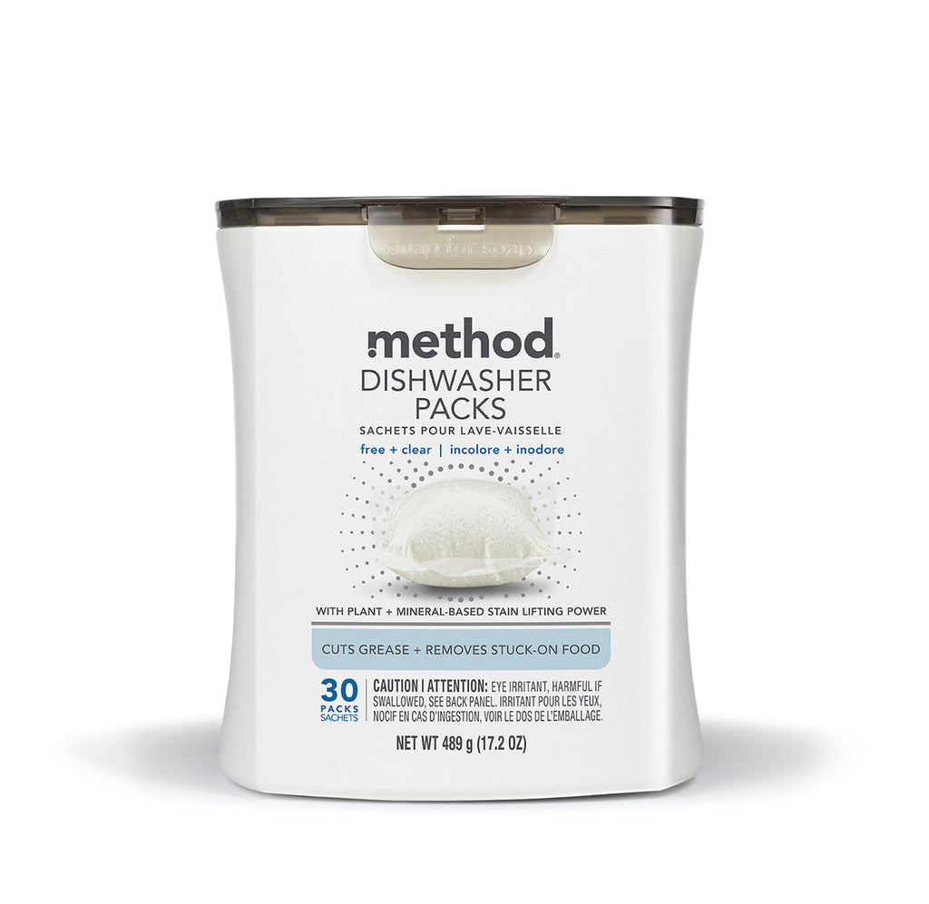dishwasher packs - free + clear. 30 ct