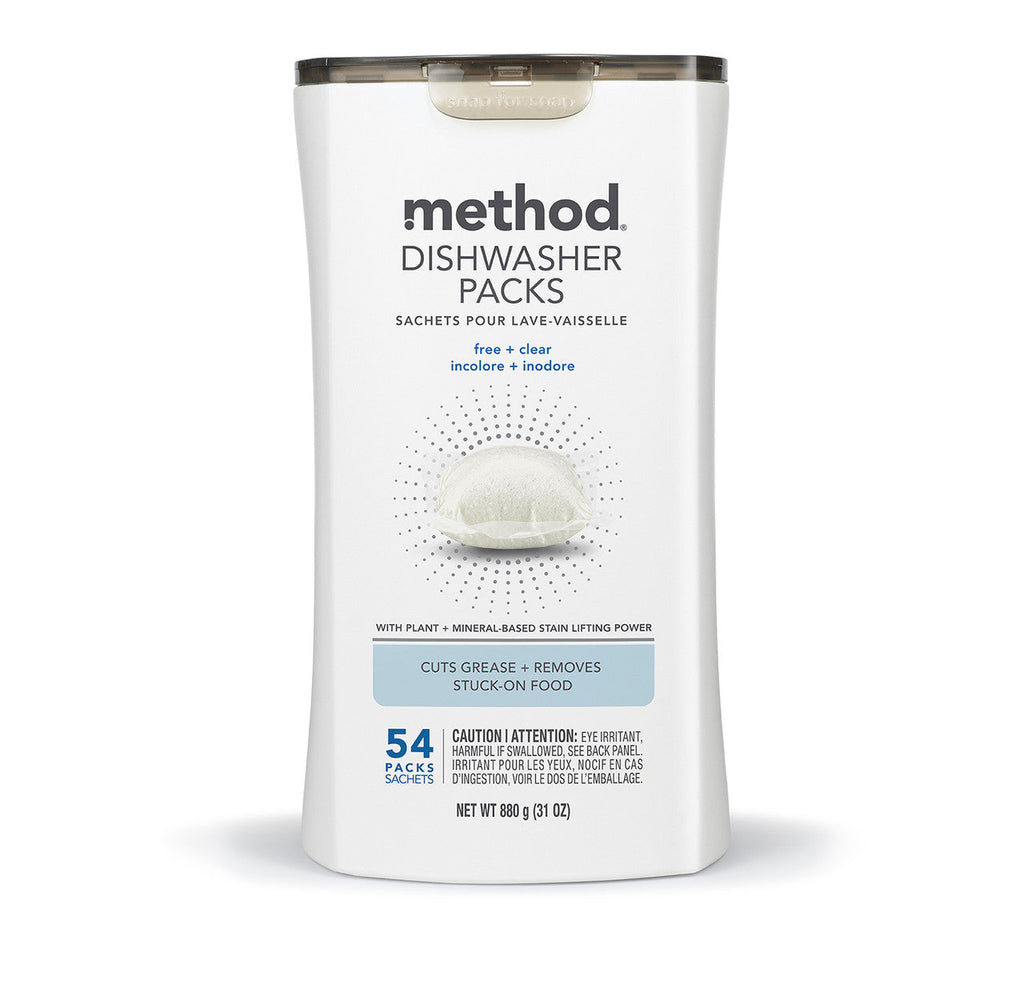 dishwasher packs - free + clear. 54 ct