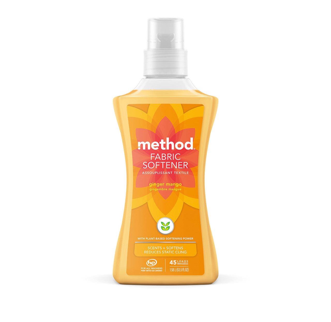 fabric softener 45 loads - ginger mango. 53.5 fl oz