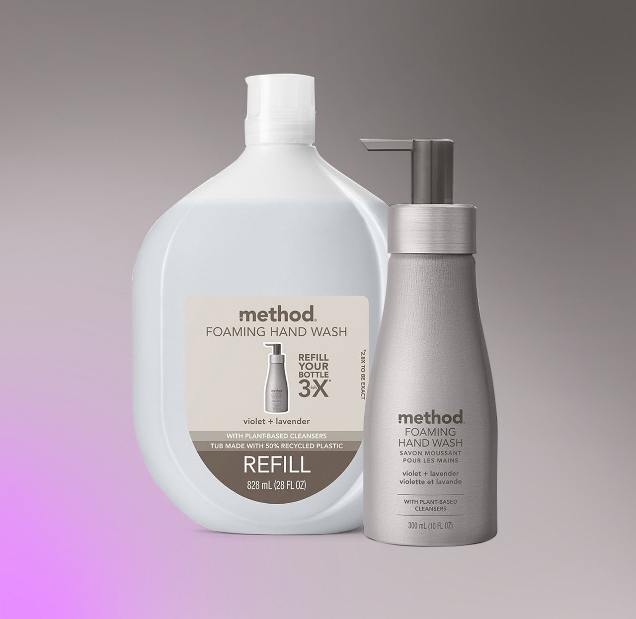 foaming hand wash - violet + lavender. 10 fl oz