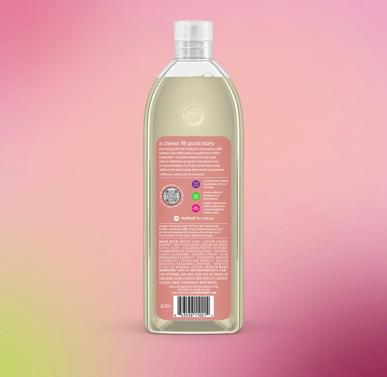 gel hand wash refill - vanilla + raspberry. 34 fl oz 1