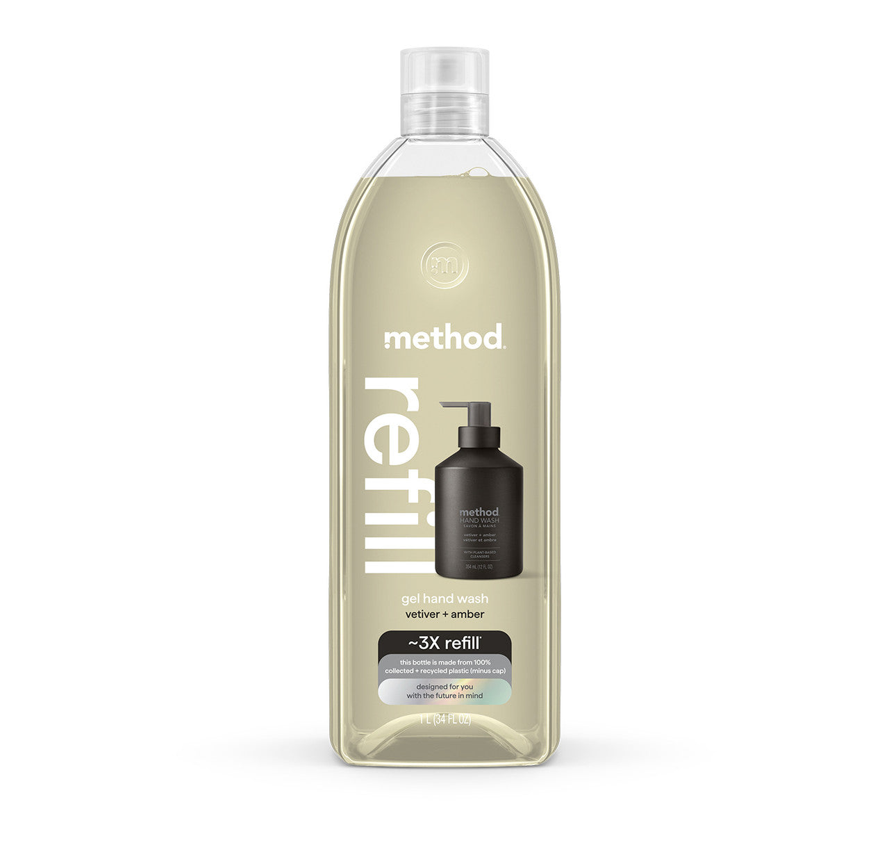 gel hand wash refill - vetiver + amber. 34 fl oz 1