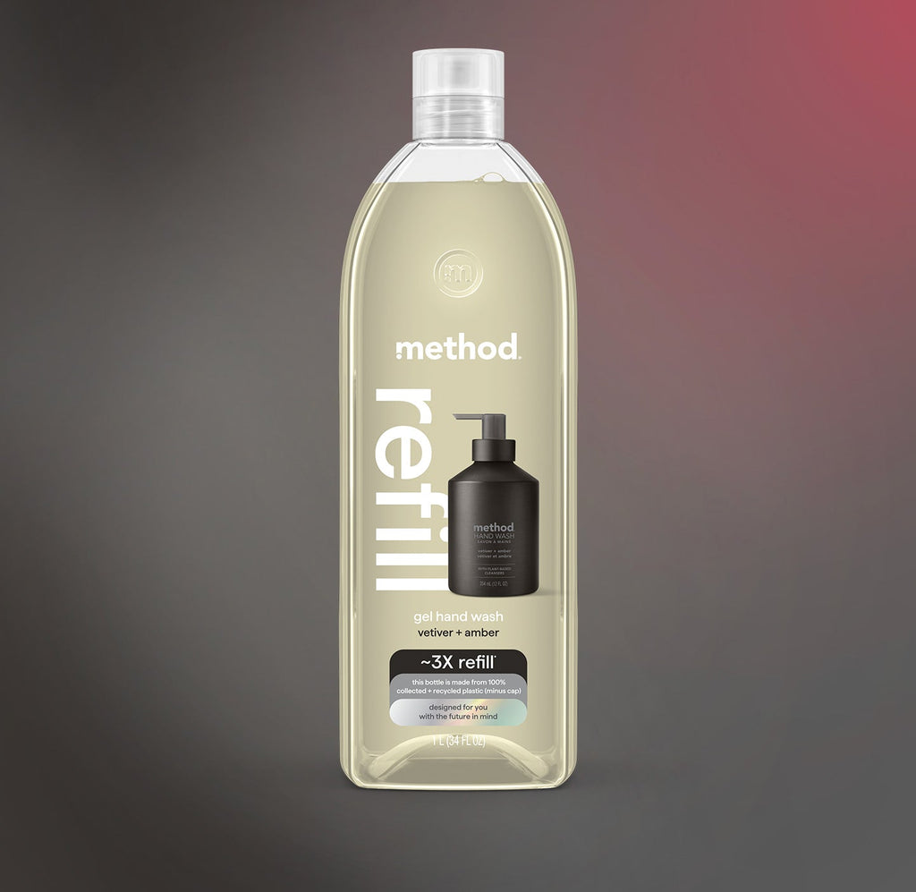 gel hand wash starter set - vetiver + amber. 46 fl oz