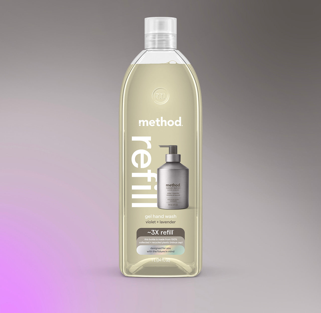 gel hand wash refill - violet + lavender. 34 fl oz 1