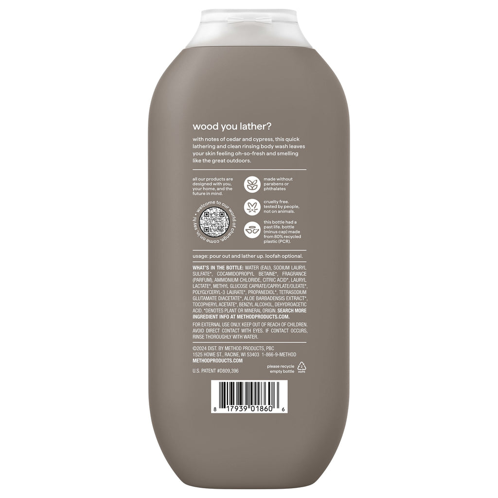 men body wash - cedar + cypress. 18 fl oz