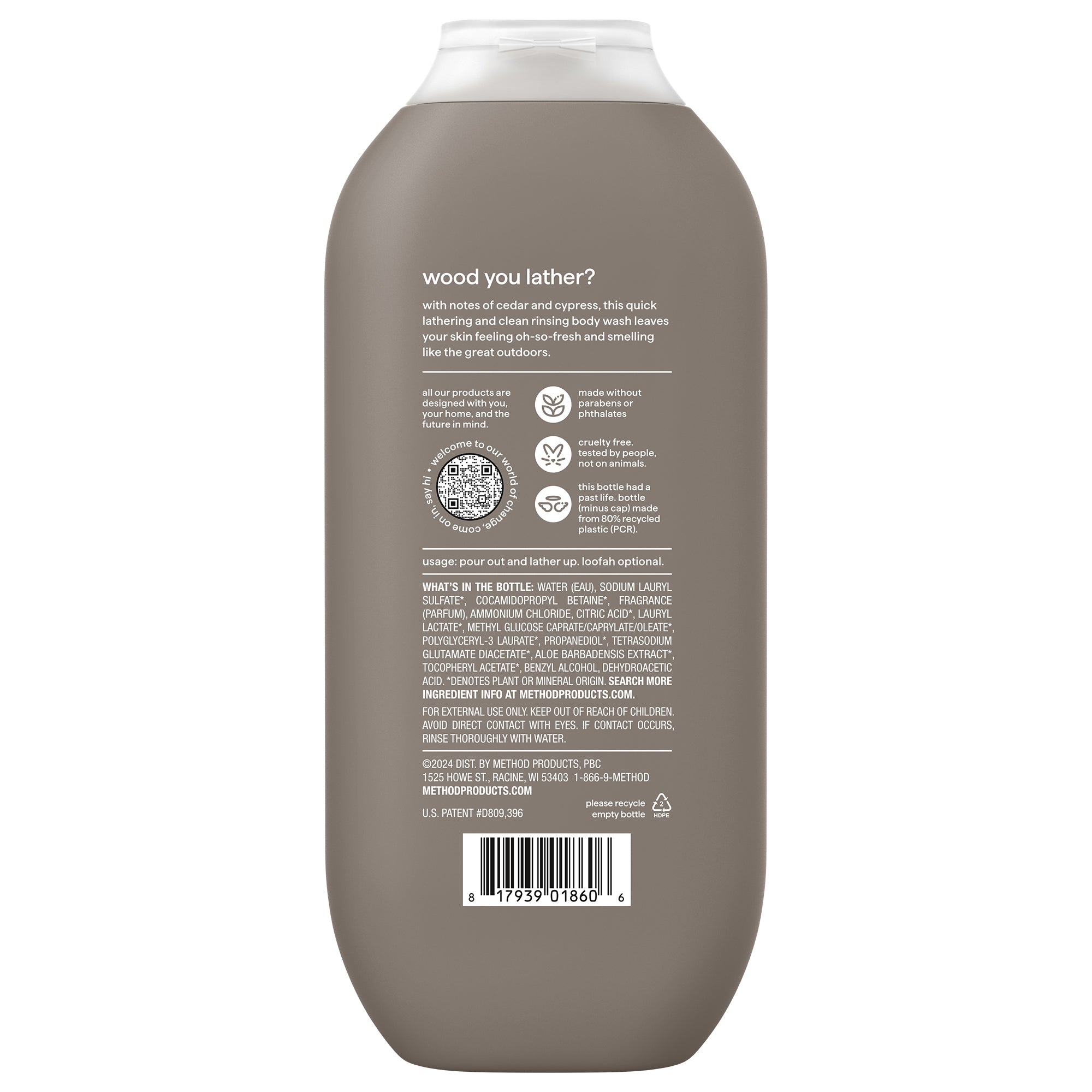 men body wash - cedar + cypress. 18 fl oz