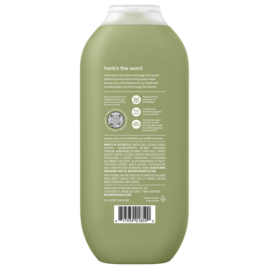 men body wash - juniper + sage. 18 fl oz