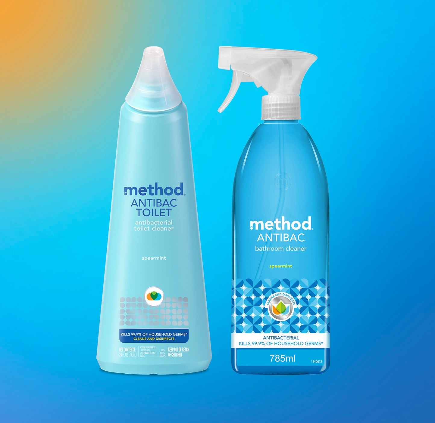 spearmint antibacterial bathroom cleaning duo. 52 oz