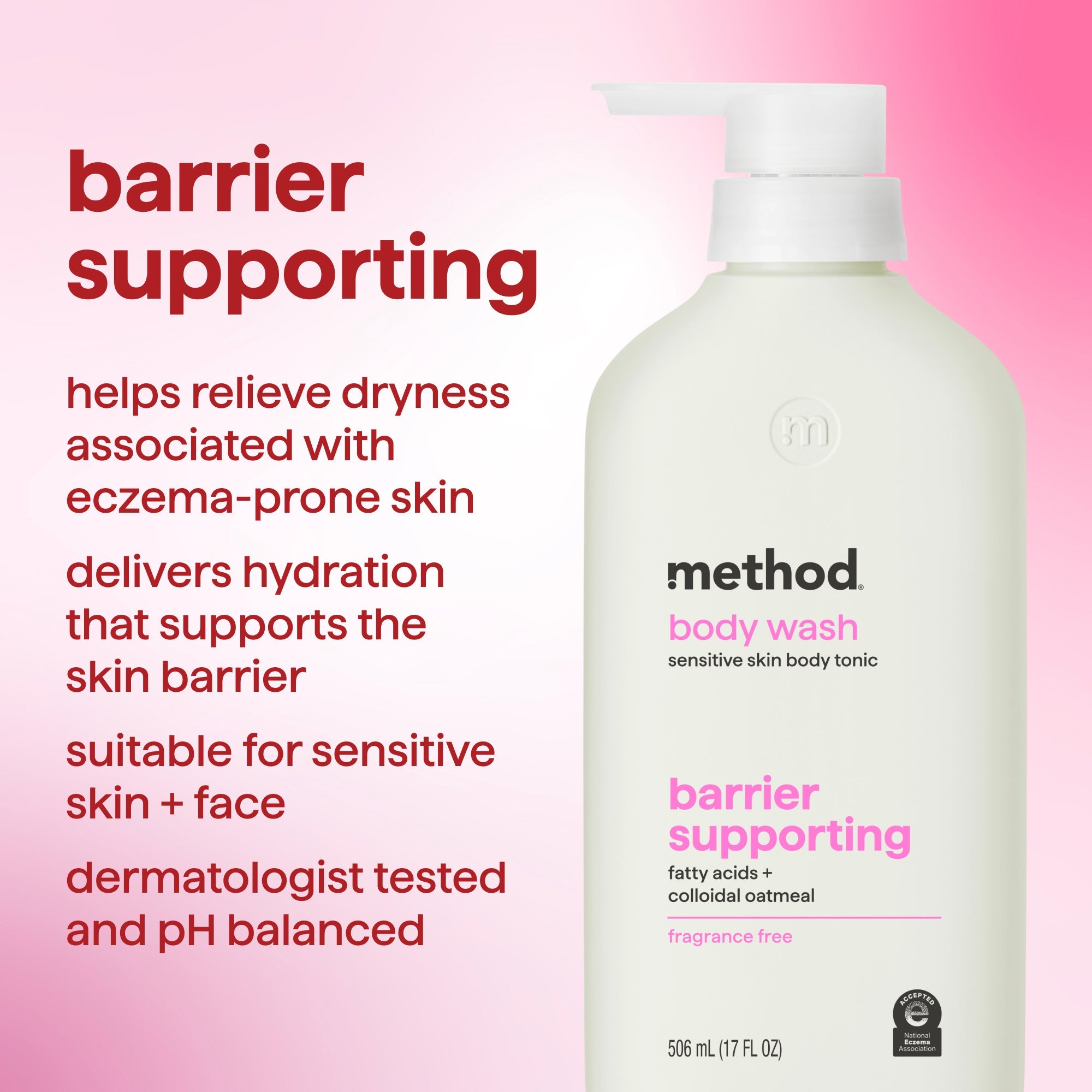 body wash tonic - barrier?supporting. fatty acids + colloidal oatmeal. 17 fl oz