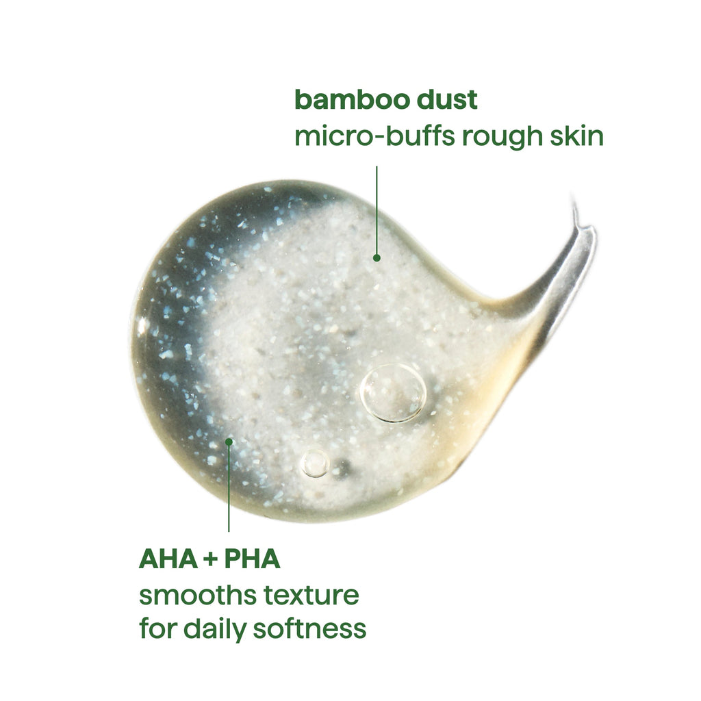 body wash tonic - micro buffing. bamboo dust . AHA + PHA. 17 fl oz