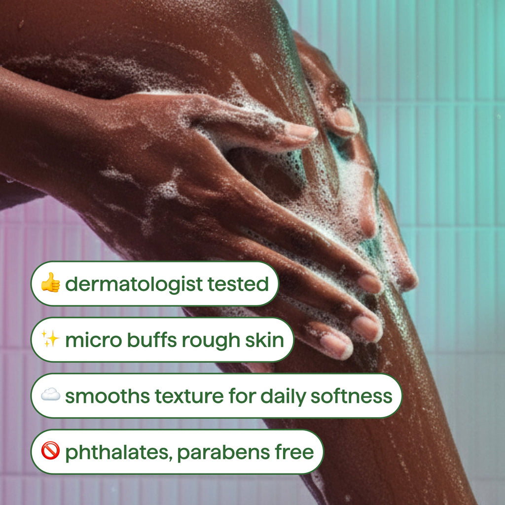 body wash tonic - micro buffing. bamboo dust . AHA + PHA. 17 fl oz