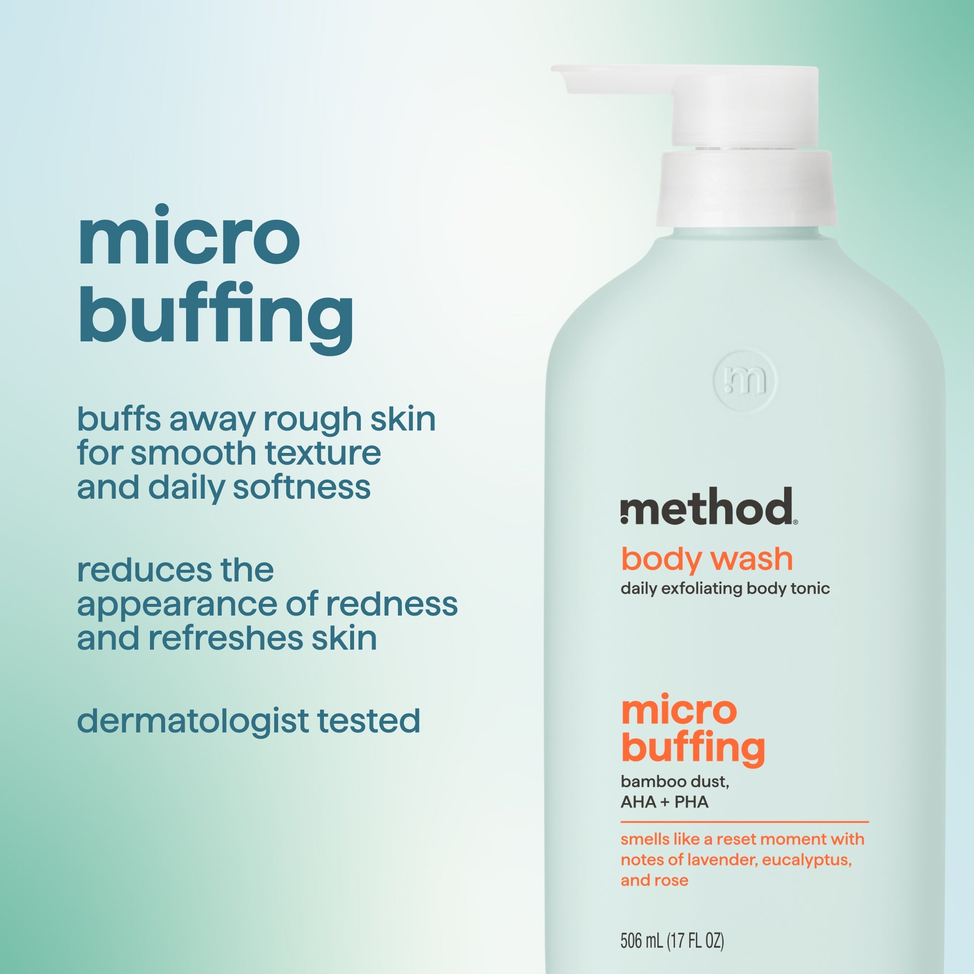 smooth hydration micro buffing + moisture enhancing body wash tonic bundle. 34 fl oz