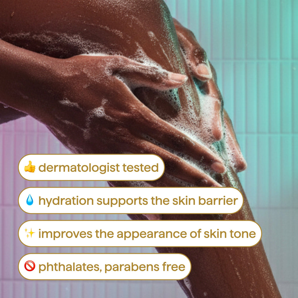 body wash tonic - skin?clarifying. salicylic acid. AHA + azelaic acid. 17 fl oz