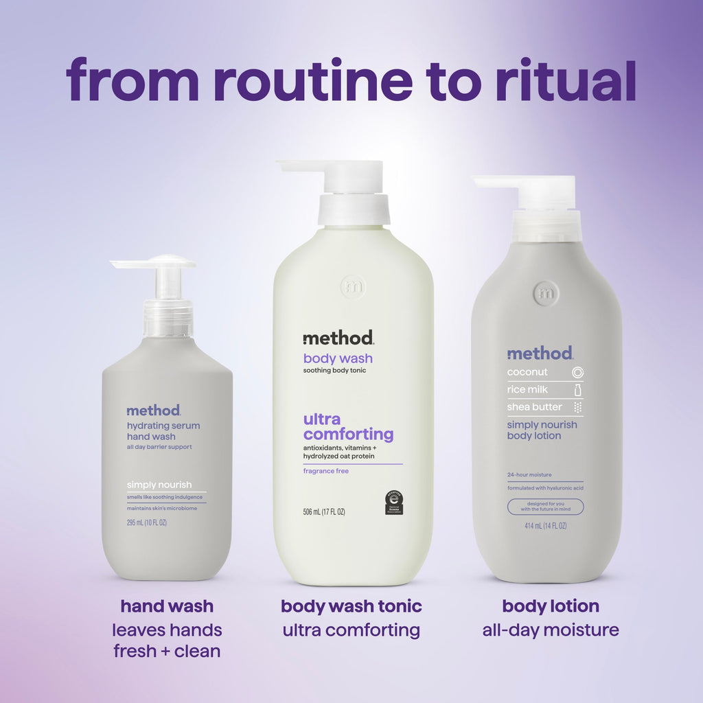 body wash tonic - ultra?comforting. antioxidants. vitamins + hydrolyzed oat protein. 17 fl oz