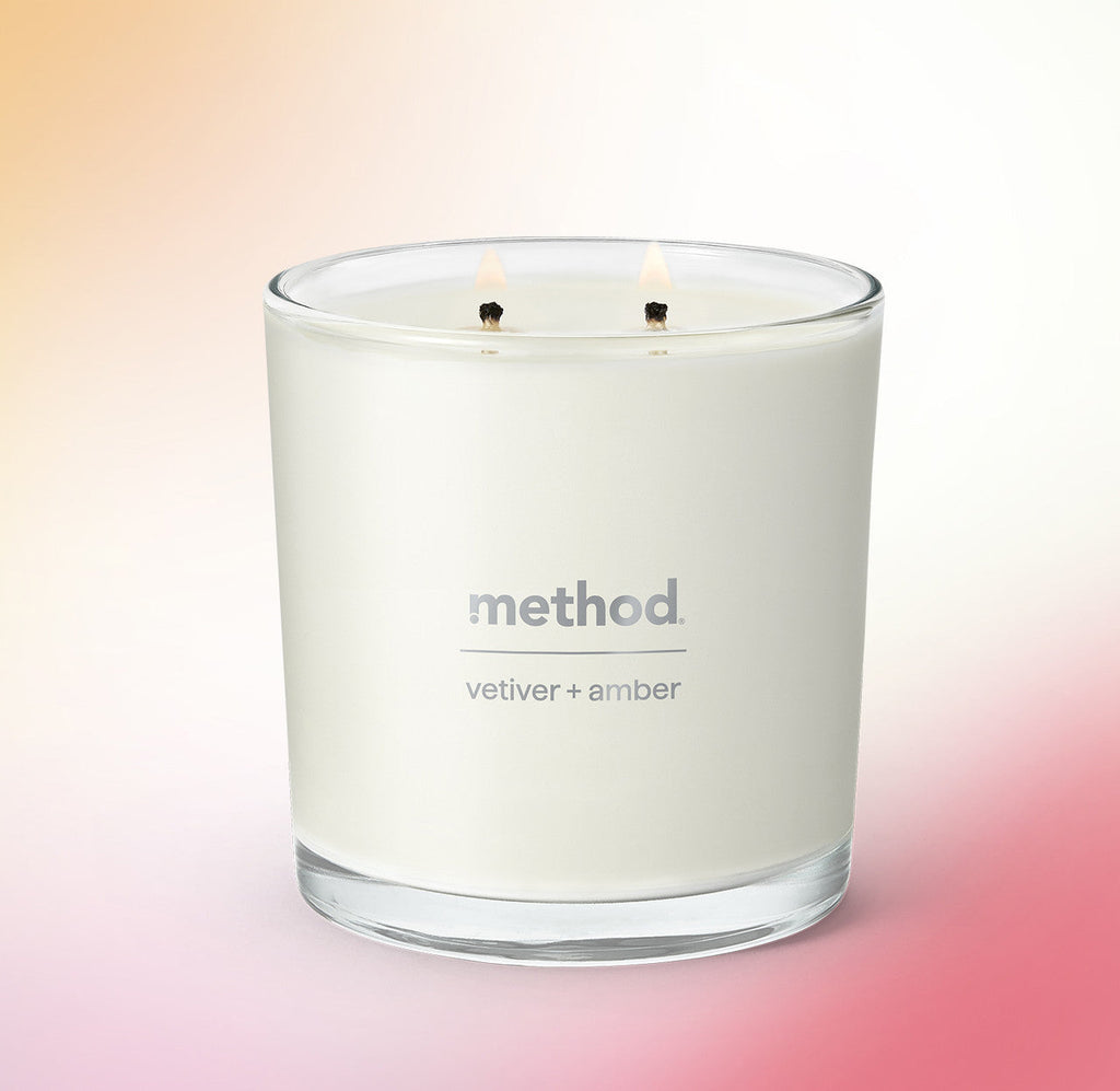premium soy candle - vetiver + amber. 14 oz