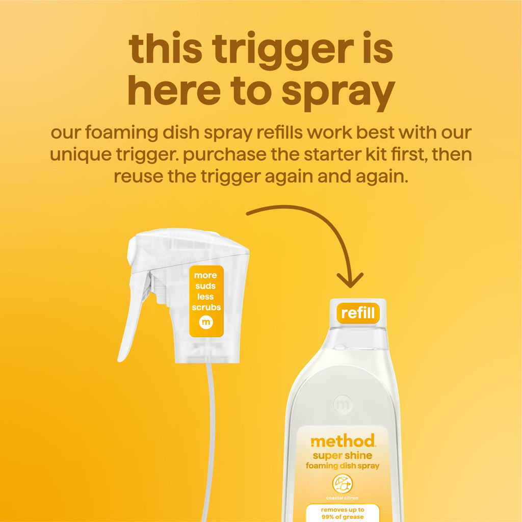 super shine foaming dish spray refill - coastal citron. 16 fl oz