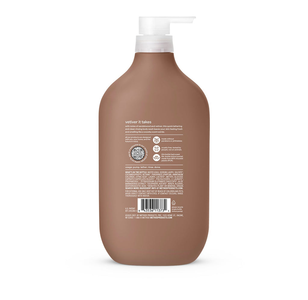 body wash - sandalwood + vetiver. 28 fl oz