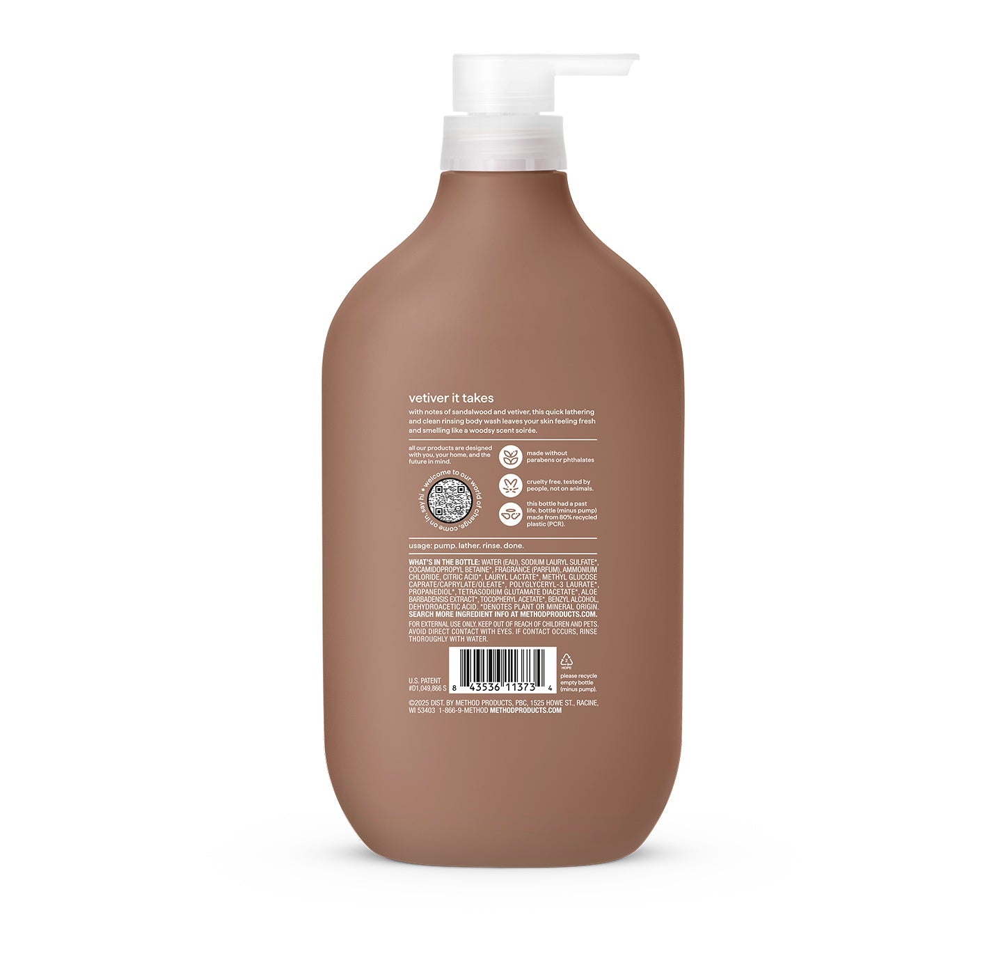 body wash - sandalwood + vetiver. 28 fl oz