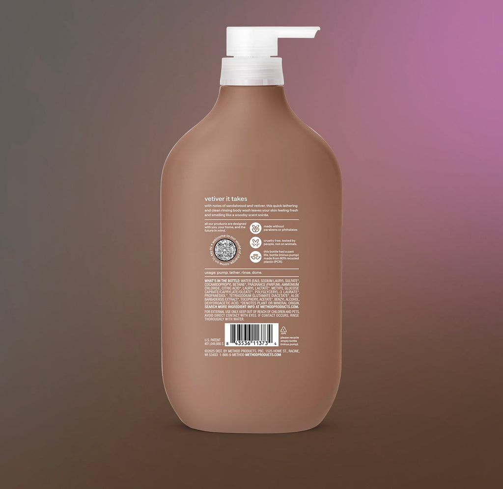 body wash - sandalwood + vetiver. 28 fl oz
