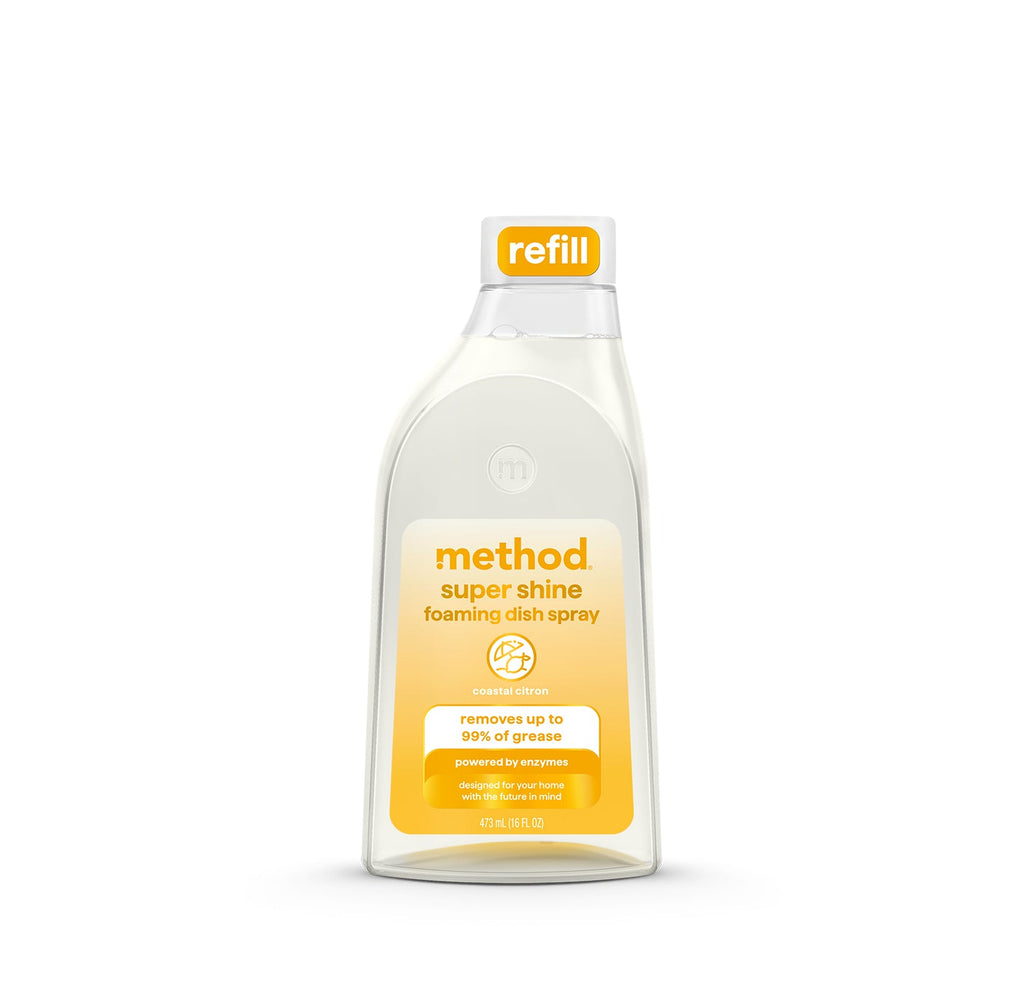 super shine foaming dish spray refill - coastal citron. 16 fl oz