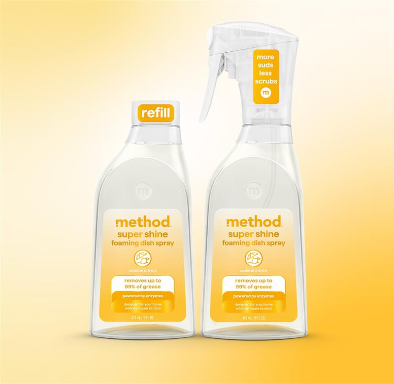 super shine foaming dish soap starter set - coastal citron. 32 fl oz