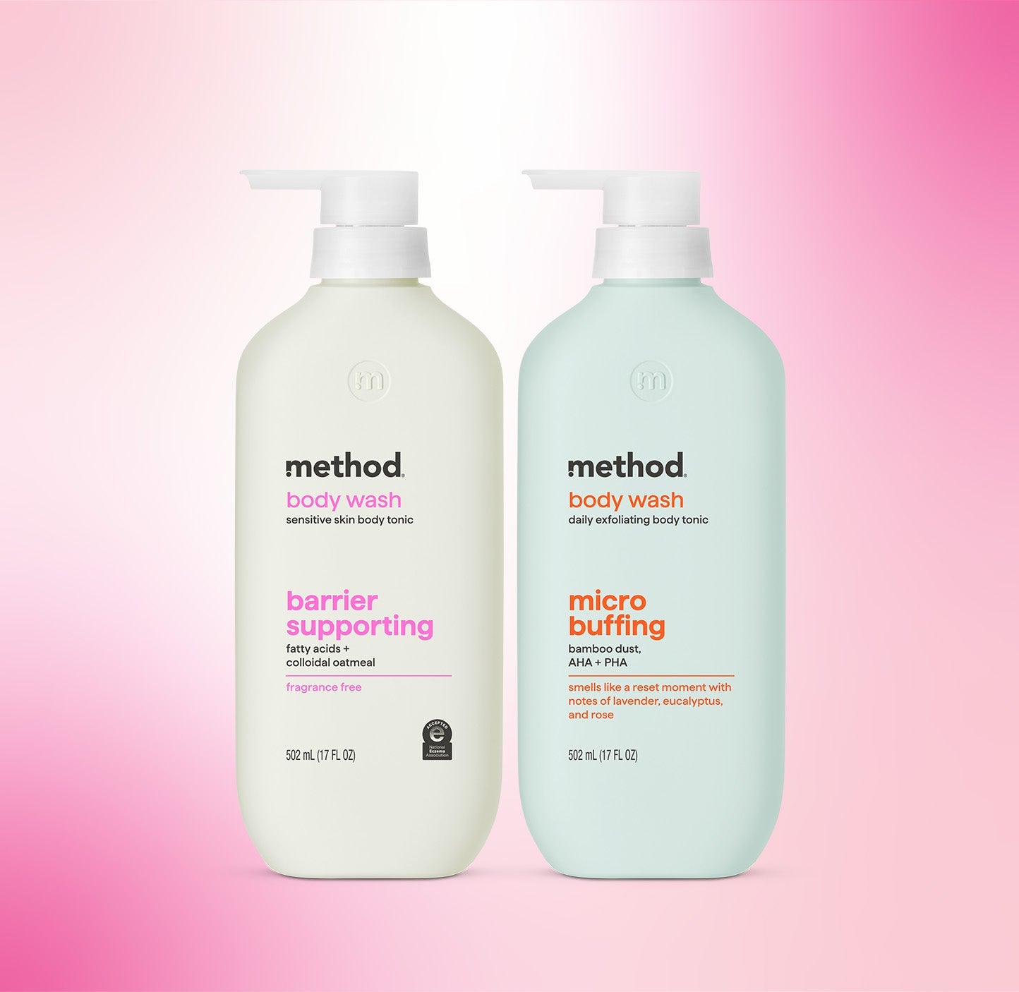 soft radiance barrier supporting + micro buffing body wash tonic bundle. 34 fl oz