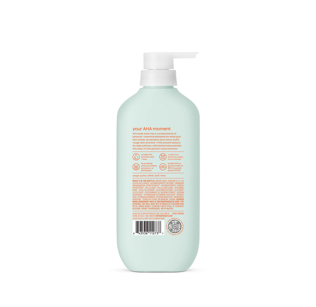 body wash tonic - micro buffing. bamboo dust. AHA + PHA. 17 fl oz