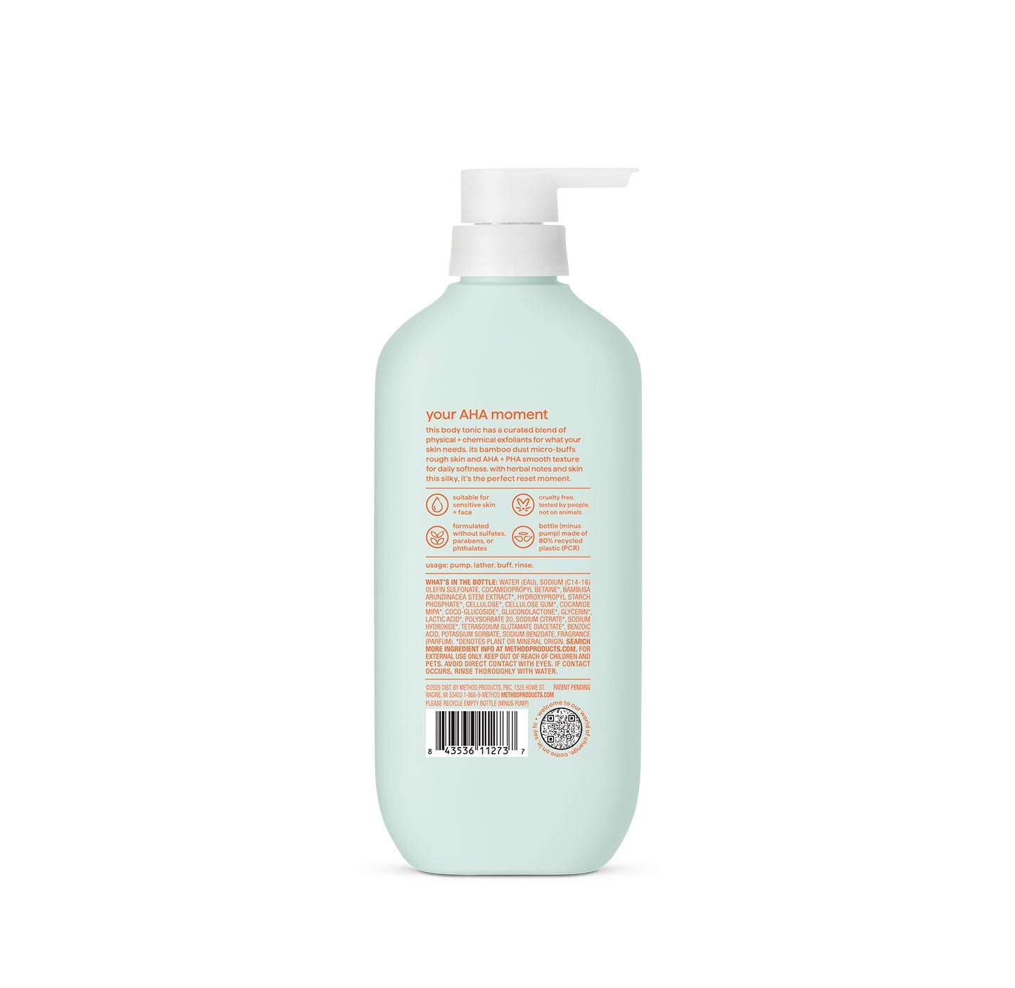 body wash tonic - micro buffing. bamboo dust. AHA + PHA. 17 fl oz