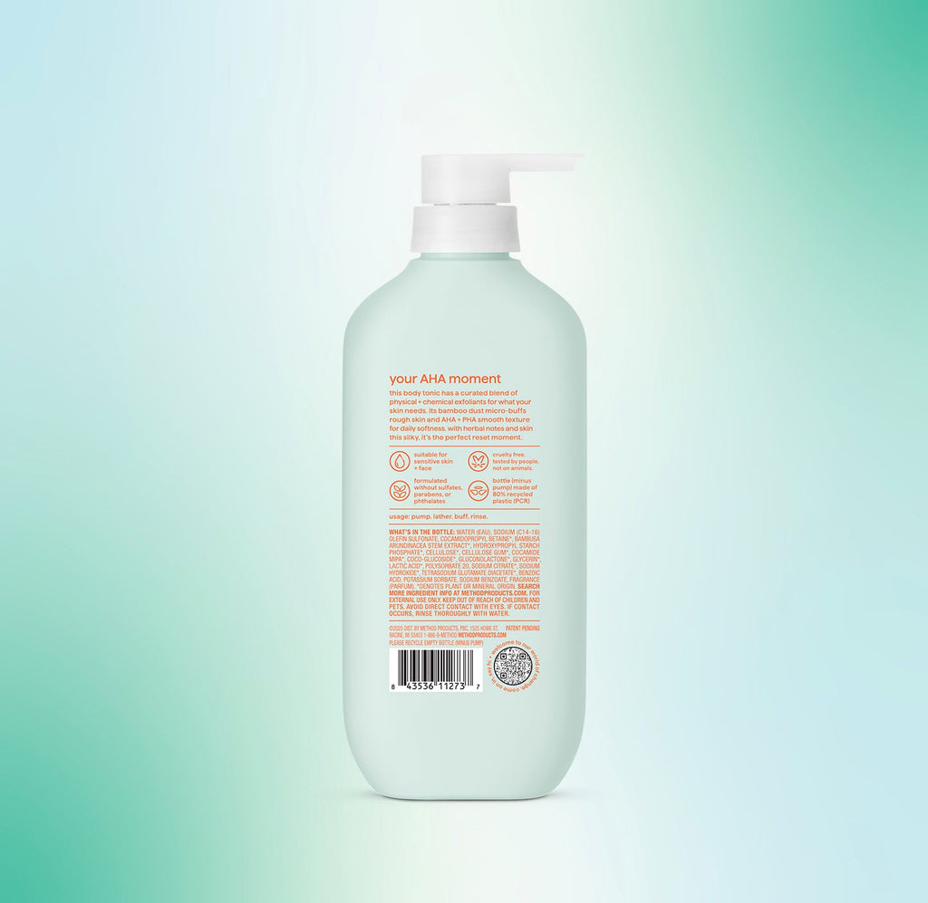 body wash tonic - micro buffing. bamboo dust. AHA + PHA. 17 fl oz