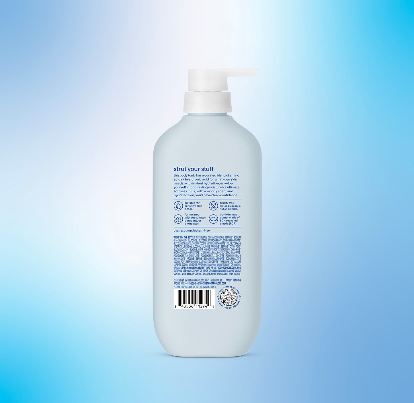 body wash tonic - moisture enhancing. amino acids + hyaluronic acid. 17 fl oz