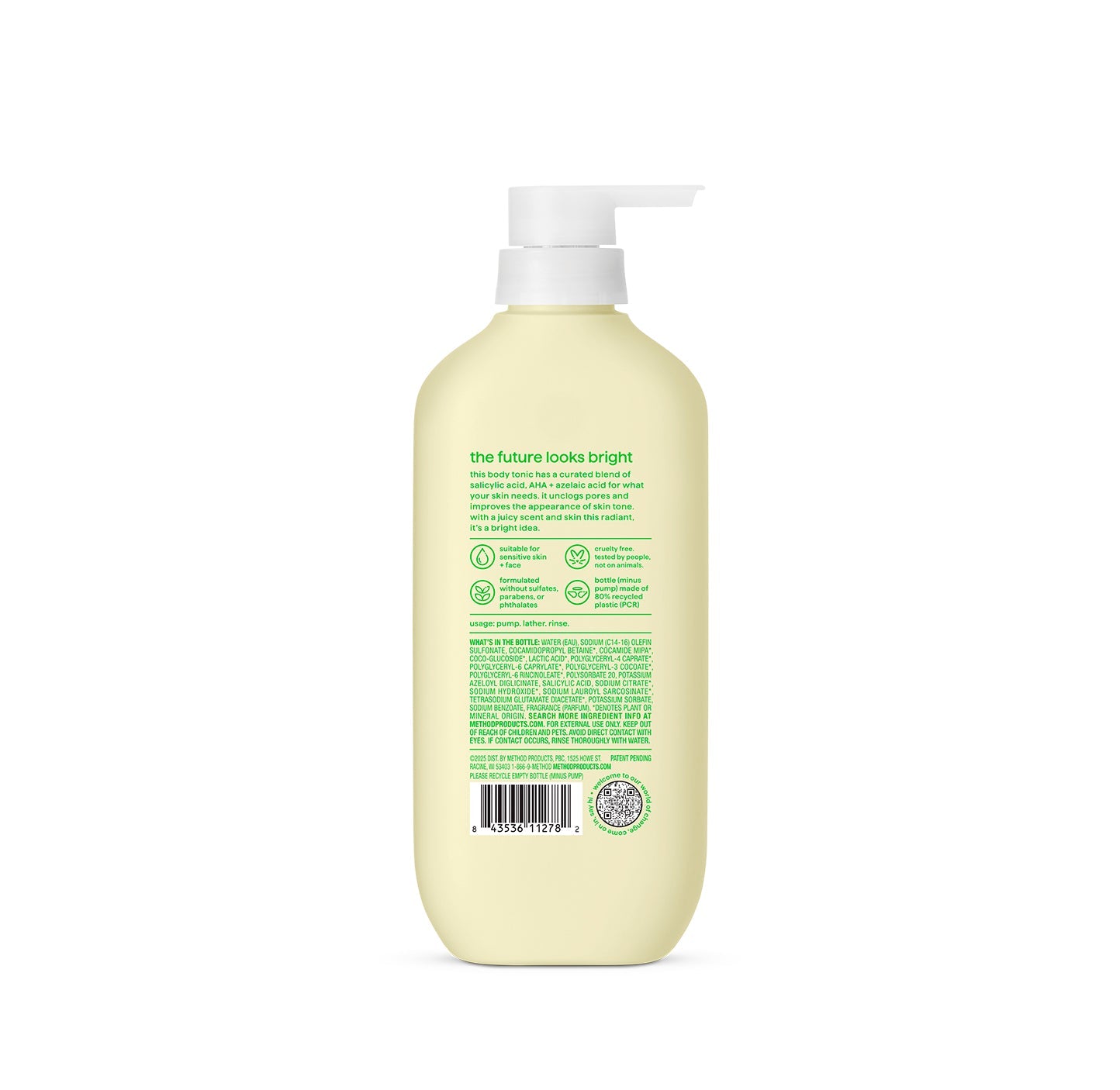 body wash tonic - skin?clarifying. salicylic acid. AHA + azelaic acid. 17 fl oz