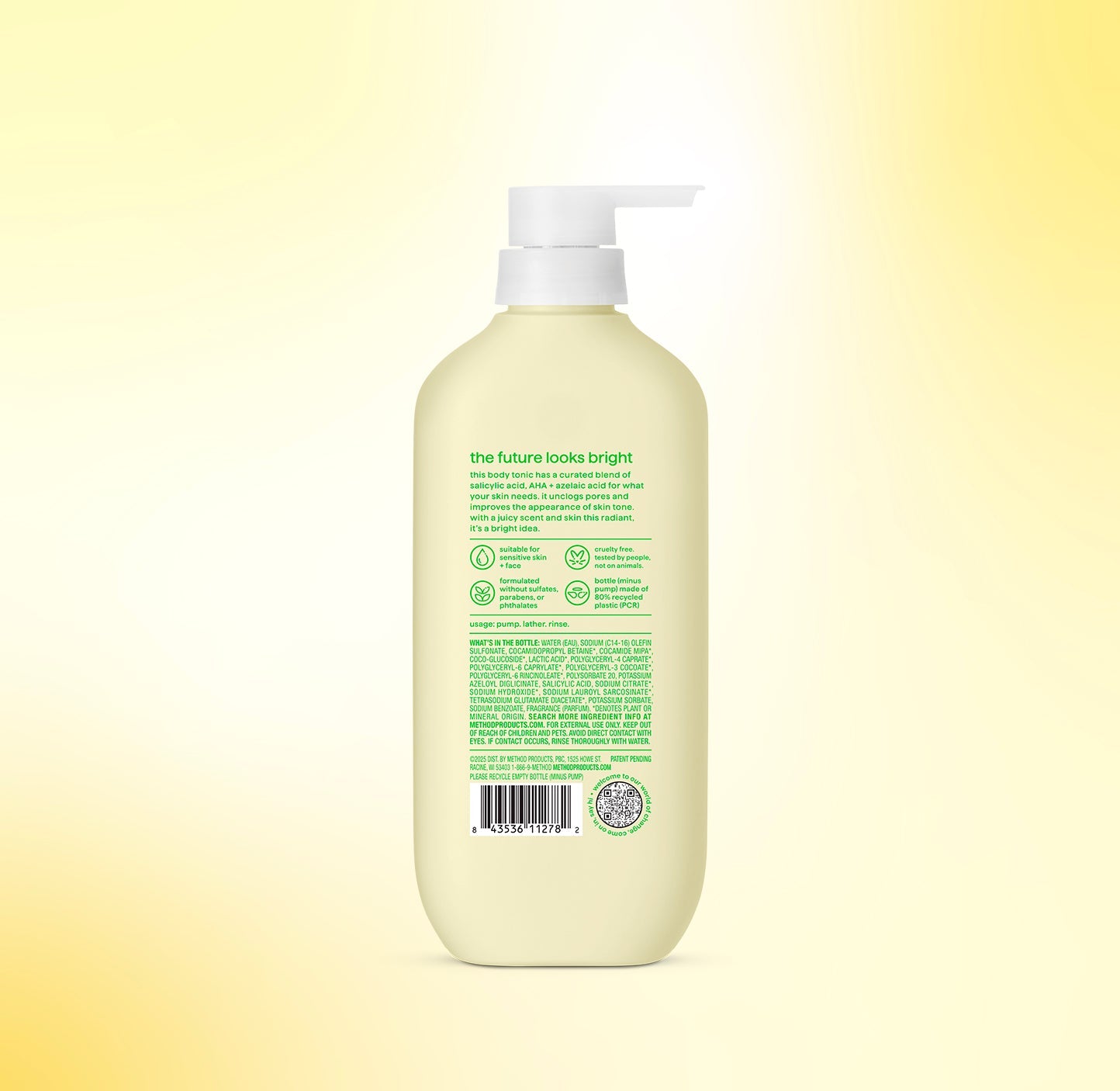 body wash tonic - skin?clarifying. salicylic acid. AHA + azelaic acid. 17 fl oz
