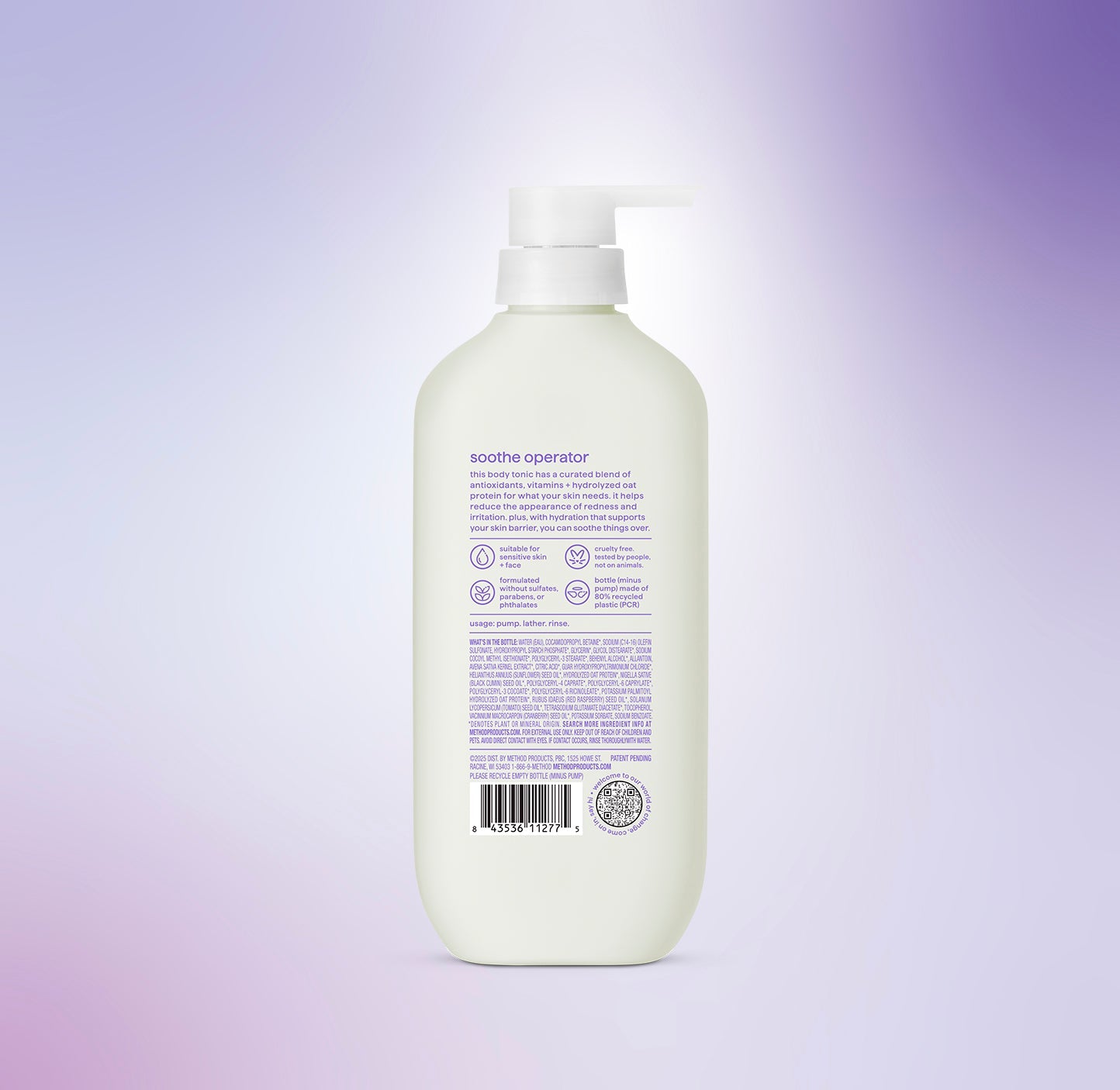 body wash tonic - ultra?comforting. antioxidants. vitamins + hydrolyzed oat protein. 17 fl oz