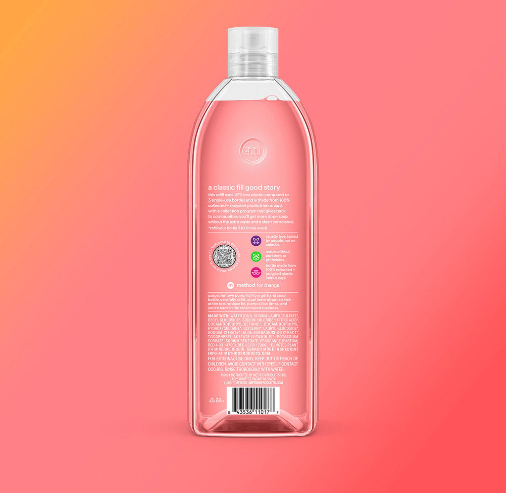 gel hand wash refill - pink grapefruit. 34 fl oz 1