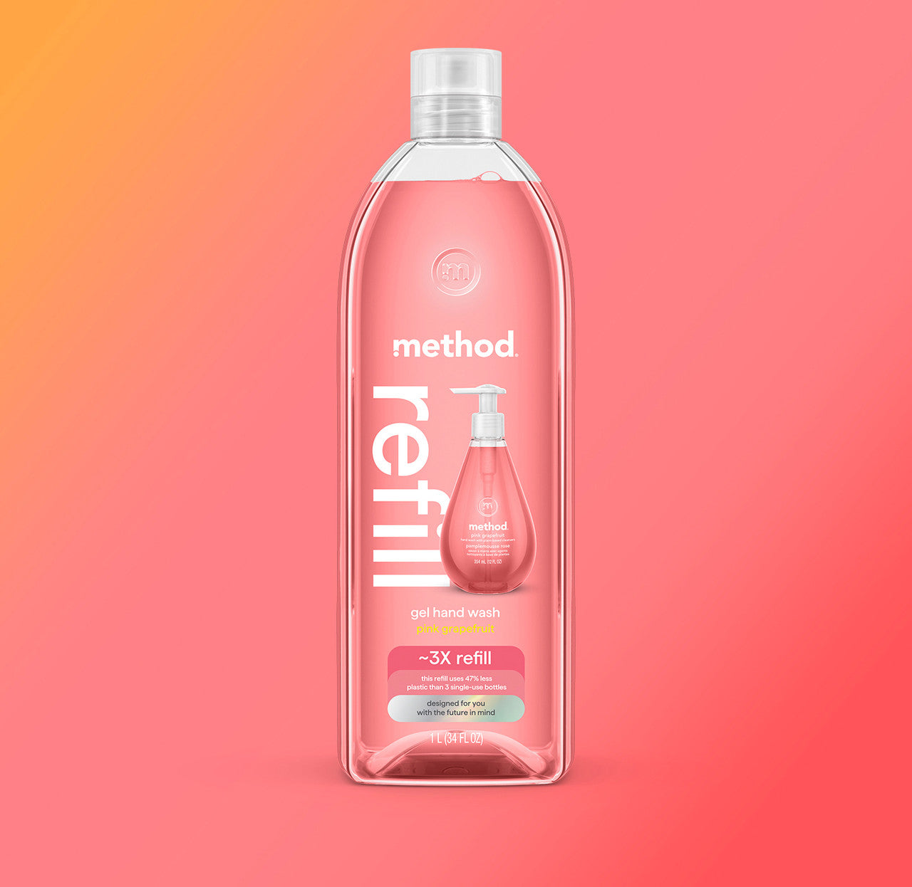 gel hand wash refill - pink grapefruit. 34 fl oz 1