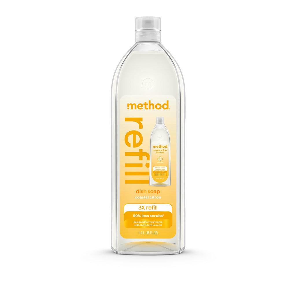 super shine liquid dish soap refill - coastal citron. 48 fl oz