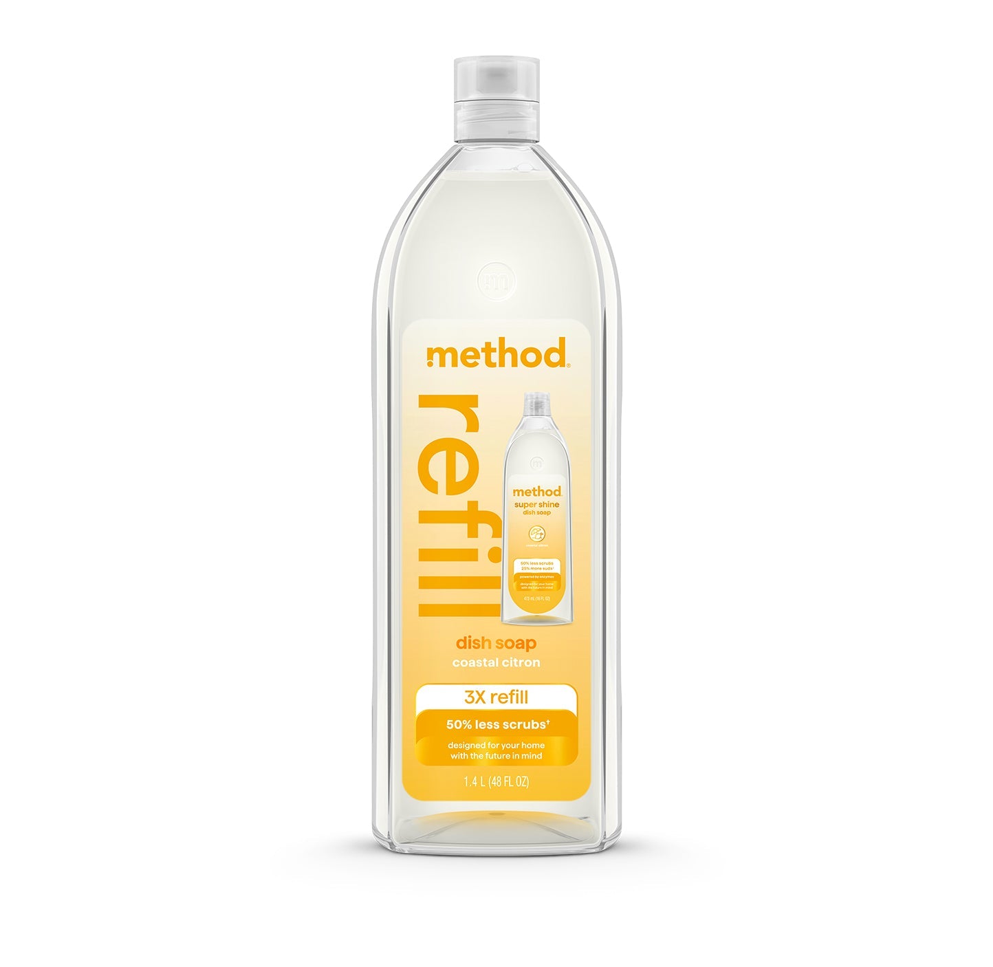 super shine liquid dish soap refill - coastal citron. 48 fl oz