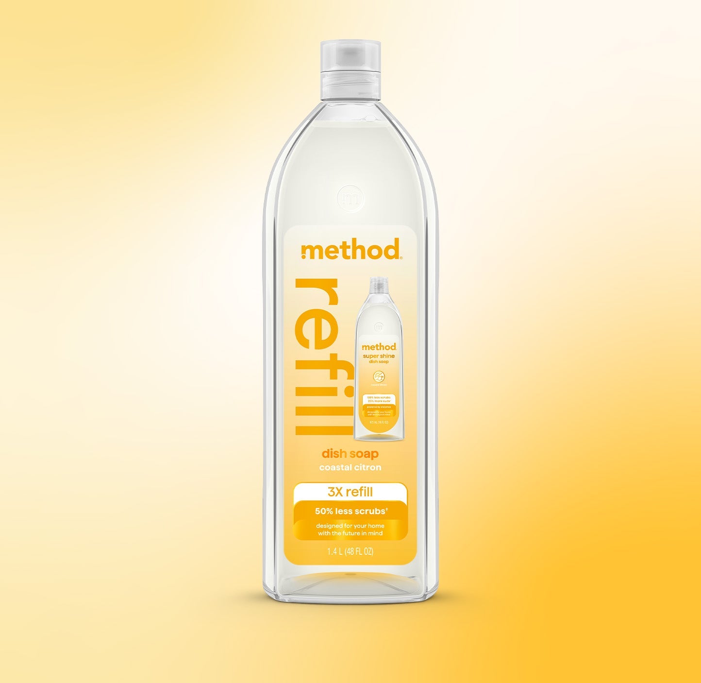 super shine liquid dish soap refill - coastal citron. 48 fl oz