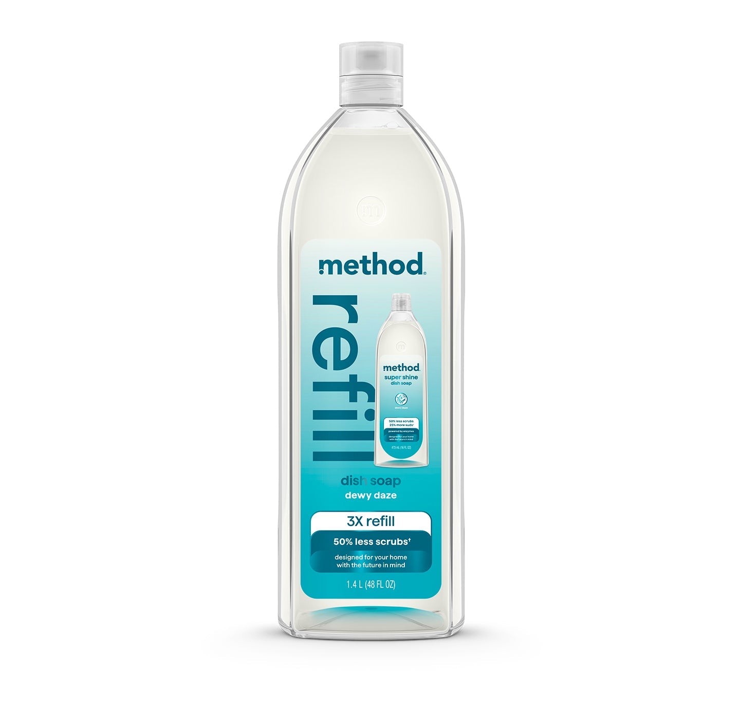 super shine liquid dish soap refill - dewy daze. 48 fl oz