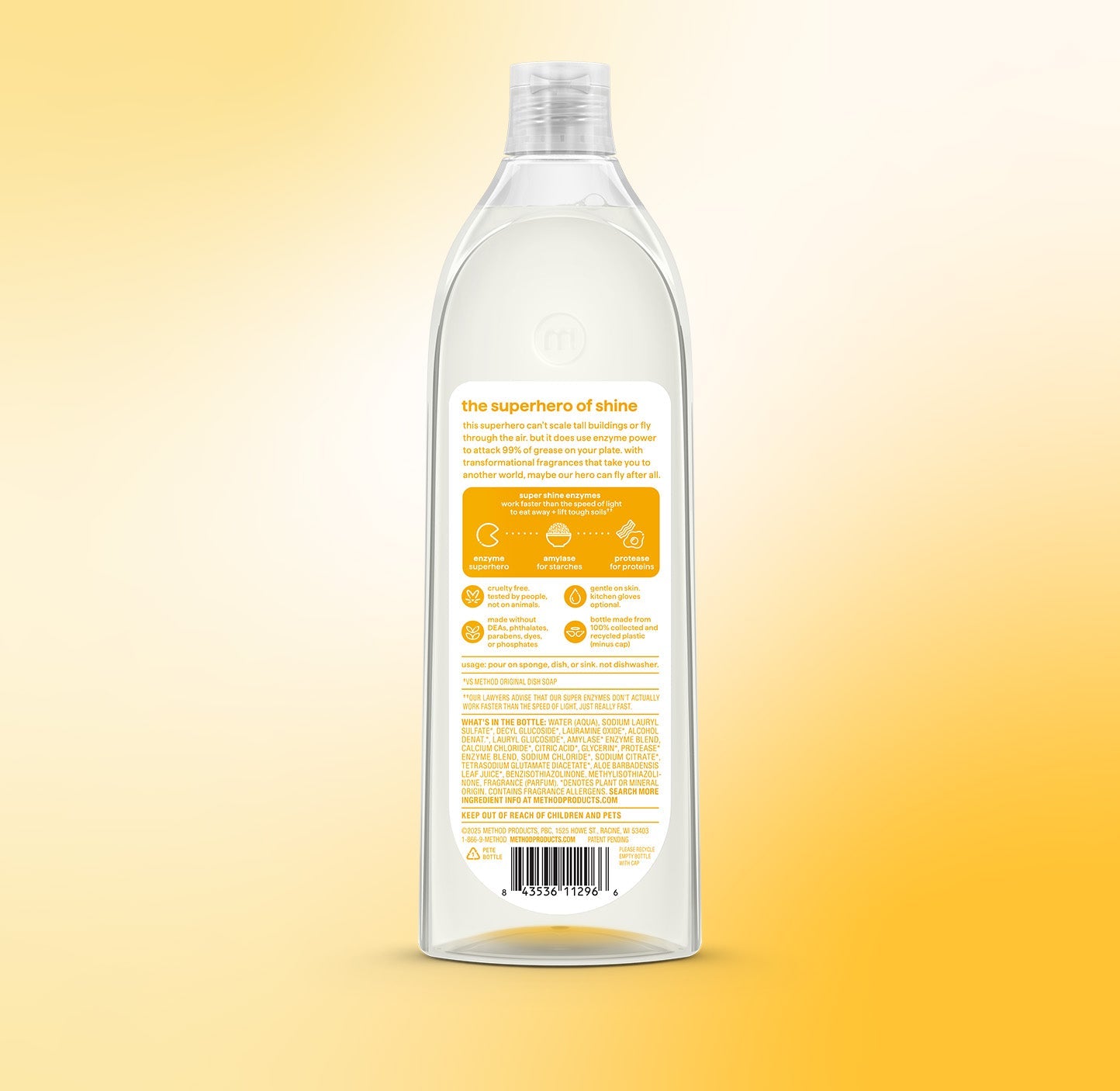 super shine liquid dish soap - coastal citron. 16 fl oz