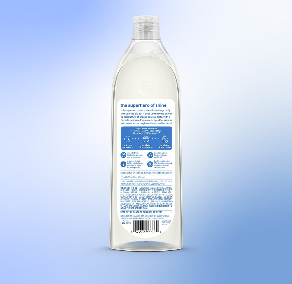 super shine liquid dish soap - free + clear. 16 fl oz