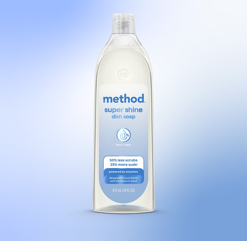 super shine liquid dish soap - free + clear. 16 fl oz